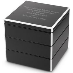 Black Lacquer Stacking Jewelry Box