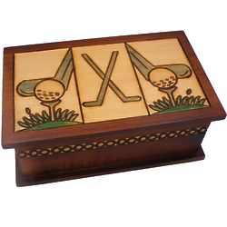 Golf Secret Wooden Puzzle Box