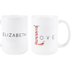 Floral Love Personalized Coffee Mug
