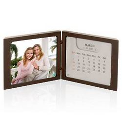 Personalized Rosewood Photo Frame And Calendar