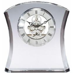 Solid Crystal Personalized Quartz Clock with Concave Sides