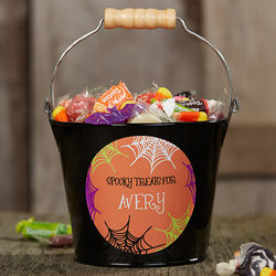 Sweets & Treats Personalized Halloween Mini Metal Bucket