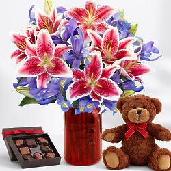 Valentine's Day Spectacular with Red Mason Jar, Bear & Chocolates
