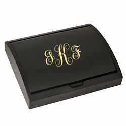 Personalized Script Monogram Pen and Business Card Display