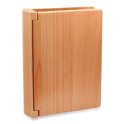Personalized Solid Maple Photo Album with Black Plastic Sleeves