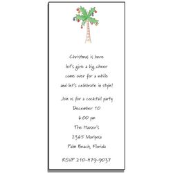 Christmas Palm Personalized Holiday Invitations