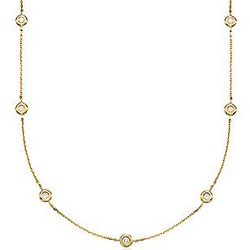 20" Diamond Station Necklace in 14K Yellow Gold