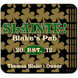 Personalized Field of Clover Coasters