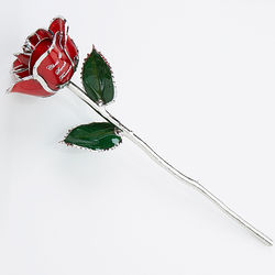 Forever in Love Personalized Silver-Dipped Rose