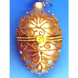 Pearl and Gold Faberge Style Egg Ornament