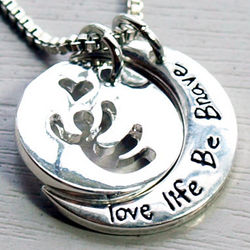 Silver-Plated Love Life Be Brave Necklace