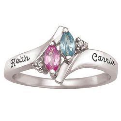Personalized Together Forever Marquise Ring
