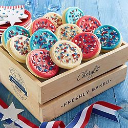 Summertime Frosted Crate of Red, White, and Blue Cookies