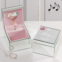 Her Heart Personalized Mirrored Ballerina Music Box