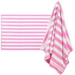 Pink and White Stripe Beach Towel