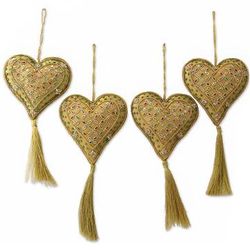 4 Heart of the Holiday Beaded Ornaments