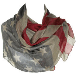 American Flag Long Square Scarf