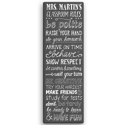 Classroom Rules Personalized Canvas