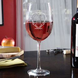 Love for Mom Engraved Wine Glass