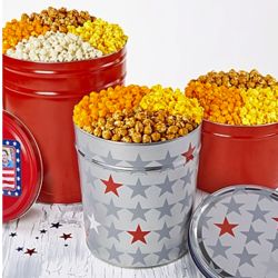 4 Flavors of Simply Red Patriotic Popcorn in Tins