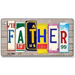 Father Decorative Letter Montage of License Plates