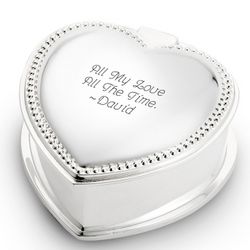 Silver Heart Mini Jewelry Box