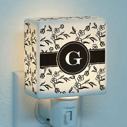 Floral Initial Personalized Night Light