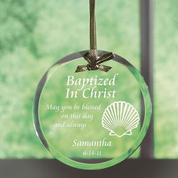 Personalized Baptism Glass Ornament