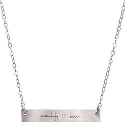 Sterling Silver Message Bar Necklace