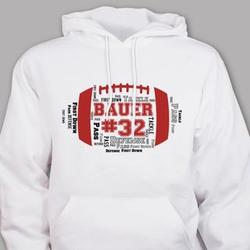 Football Word-Art Personalized Hooded Sweatshirt