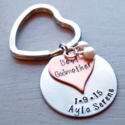 Personalized Best Godmother Key Chain