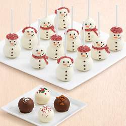 4 Christmas Cake Truffles & 12 Snowman Chocolate Brownies