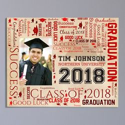 Graduation Photo Word-Art Canvas