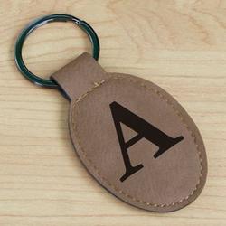 Single Initial Engraved Keychain