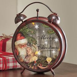 Vintage Holiday LED Clock Decoration