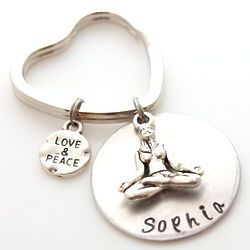 Personalized Stainless Steel Yoga Key Chain