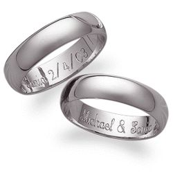 Platinum Plated Engraved Message Band