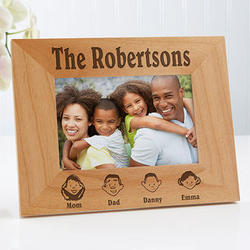 Our Family Characters Personalized Photo Frame