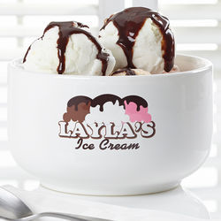 Ice Cream Parlor Personalized Bowl