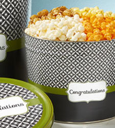 Simply Stated Congratulations 2 Gallon 4-Flavor Popcorn Tin