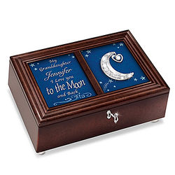 Granddaughter, I Love You To the Moon Personalized Music Box