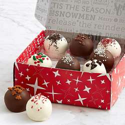 9 Christmas Cake Truffles Cake Balls with Hidden Messages Box