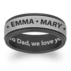 Titanium Two Tone Engraved Names and Message Band