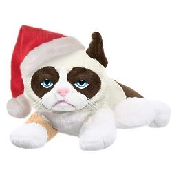 Grumpy Santa Cat Stuffed Animal