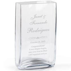 Couple's Personalized Anniversary Rectangular Glass Vase