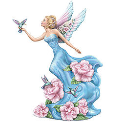 Whispers of Brilliance 5" Fairy Figurine with Hummingbirds