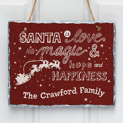 What Santa Is Personalized Wall Slate