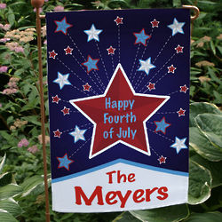 Personalized Happy 4th of July Garden Flag