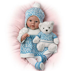 Sherry Rawn Eskimo Kisses Doll with Touch-Activated Bear