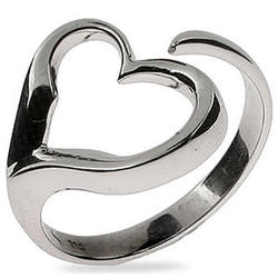 Sterling Silver Open Heart Wrap Ring